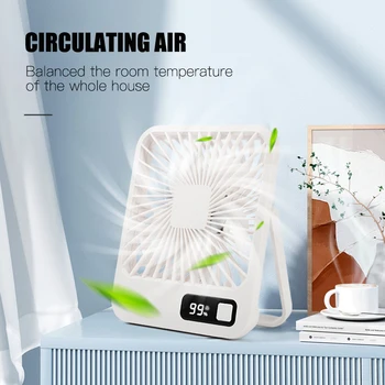 Mini Stolný Ventilátor Nabíjateľná Prenosné Vzduchu Chladiaci VENTILÁTOR 5-Rýchlosti 3D Obehu Vietor Tichý Home Office Elektrické Tabuľka Ventilador