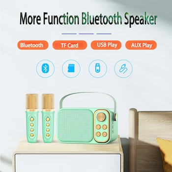 Mini Vonkajšie Karaoke Bluetooth Reproduktor Prenosný, S Bezdrôtového Mikrofónu Karty Subwoofer Vysokej Hlasitosti Caixa De Som Detí Darček