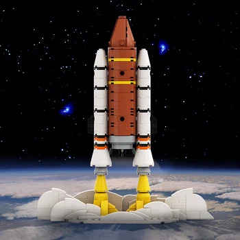 MOC Raketoplánu Rocket Stavebné Bloky pre Spustenie Centrum Kyvadlová Expedície Montáž Sondy Tehly Hračky Pre Deti Darček k Narodeninám
