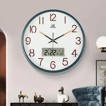 Moderný Dizajn Luxusné Nástenné Hodiny Minimalistický Digitálne Okrúhle Nástenné Hodiny Tichý Veľké Horloge Murale Dizajn Moderne Dekorácie