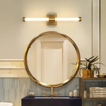 Moderný Minimalistický Zrkadlo Predné Svetlo Spálňa Železa make-up Light Interiérové LED Márnosť svetlo Toalety Nástenné Svietidlo Zrkadlová Skrinka Svetlo
