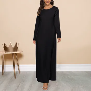 Moslimské Šaty Žien Moslimských Abayat Pre Ženy Bežné Šaty Na Blízkom Východe Dubaj Bežné Kaftan Islamské Oblečenie Femme Podšívka Vestido
