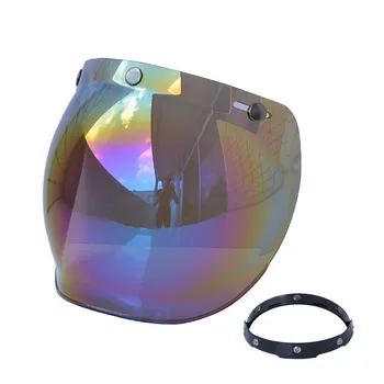 Motocykel Anti-UV, Anti-Scratch Prilby Objektív Retro Bublina Clonu Vietor Štít Objektív Univerzálne, pre Štandardné 3-Snap Otvorené Tvár Prilby