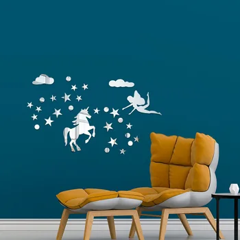 Málo Pohádkové star kôň akryl samolepky na stenu detskej izby, spálne, samolepky na stenu, dekorácie tvorivé teplé anime izba dekor