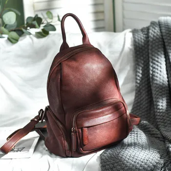 Móda vonkajšie bežné luxusné prírodné prvá vrstva cowhide dámy batoh víkend strany cestovné originálne kožené dámske bagpack