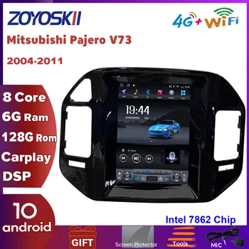 Na Mitsubishi Pajero 3 V73 Android 10 Tesla Štýl autorádia Auto Audio Hlavy-jednotka GPS Navigácie Hráč 2004-2011 Carplay