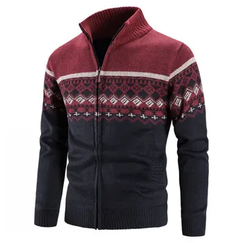 Najpredávanejším Produktom V Roku 2023 Mužov Sveter Bežné Žakárové Zip Sweater Cardigan Bunda Mužov Zimný Sveter Pulóver Pánske Oblečenie