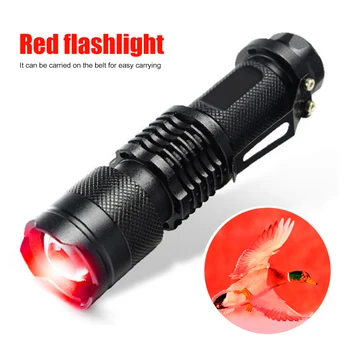 Nastaviteľný Zoom Red Baterka Silné Červené Svetlo, Pochodeň Mini Pocket Svetlo S Klip Pre Astronómiu Lov Taktická Baterka