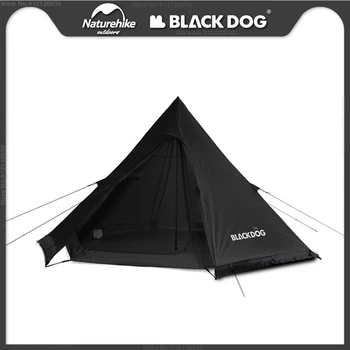 Naturehike-BlackDog Vonkajšie 3-4 Osoby Pyramídy Camping Stan 210D Oxford Handričkou Dvojvrstvové Prírody túru Cestovné Luxusné Tábor, Stan