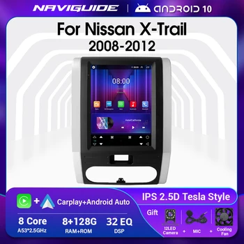 NAVIGUIDE Na Nissan X-Trail X Trail 2 T31 MX6 2008-2012 Tesla Štýl Android 10 Stereo Multimediálny Prehrávač Pre autorádia Carplay