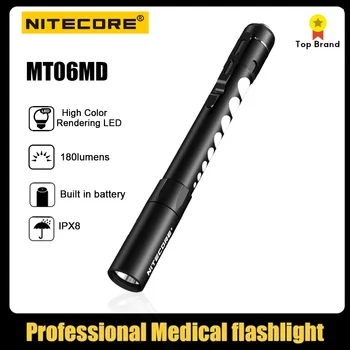 NITECORE MT06MD LED Lekárske Penlight Baterka 180 Lúmenov Mini Pracovné Svetlo S Nehrdzavejúcej Ocele Klip Prvej Pomoci Svetlo Baterky Lampy