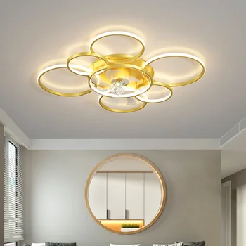 Nordic spálňa decor led svetlá pre izba, Stropný ventilátor svetlo lampy obývacia izba jedáleň Stropné ventilátory so svetlami, diaľkové ovládanie