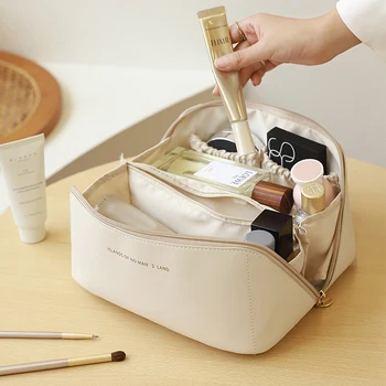 Nová Veľká-Kapacita Cestovná Kozmetická Taška Prenosná PU make-up Puzdro Ženy Nepremokavé Kúpeľňa Washbag Multifunkčné Skladovanie Taška