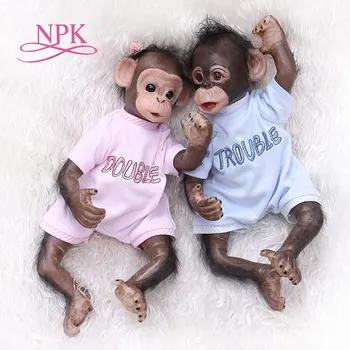 Nové 40 CM ručne vyrábané podrobné maliarske práce znovuzrodené dieťa Opice orangutans v čiernej zberateľskú umenie vysokej kvality bábika
