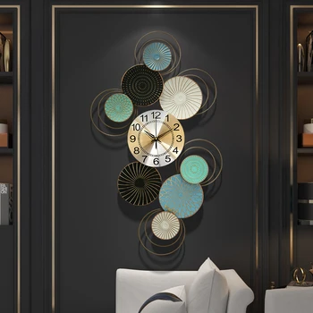Nové Veľké Severské módne svetlo luxusné nástenné hodiny obývacia izba domov kreatívne nástenné hodinky stlmiť čisté červené dekoratívne nástenné hodiny