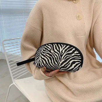 Nové Zebra Houndstooth Kozmetická Taška Ženy Klasický Zips, Malé/ Veľké Úložné Vrecko Bežné Prenosné Mini Make-Up Plátené Tašky