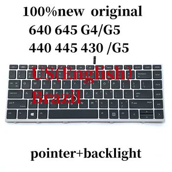 NOVÝ, Originálny NÁS BR Pre HP Probook 640 G4 G5 645 G4 G5 430 440 445 G5 Notebooku, klávesnice ukazovateľ+podsvietenie L00738-001 L00737-201