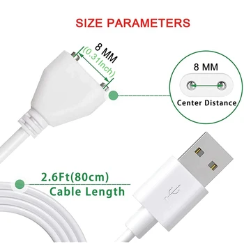 Nový USB Magnetické Nabíjací Kábel Náhradné Nabíjací Kábel pre Prútik Masér Rechargea 8mm(0.31 V).