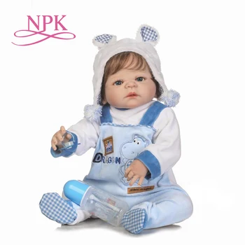 NPK 56 cm realisticky reborn bábiky soft real jemný dotyk chlapec bábika plný vinyl silikónové obľúbené bábiky pre deti Darček k Narodeninám