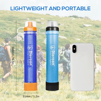 Osobné Vodný Filter Slamy 3-stupňový Filtračný Prenosné zariadenie pre Pitnú Camping, Turistiku, Lov a Núdzovej Pripravenosti