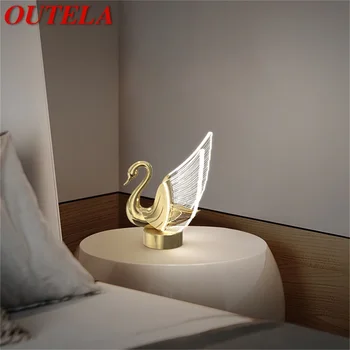 OUTELA Nordic Tvorivé Swan, stolná Lampa LED Stolná Svetlo pre Domáce Obývacia Izba, Spálňa, Nočné