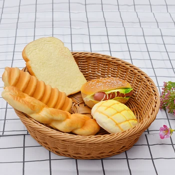 Ovocie Chlieb Košík Podnos PP Handwoven Chlieb, Ovocie Potraviny Raňajky Display Box Kolo Ovocia, Zeleniny Servírovací Tanier Domova