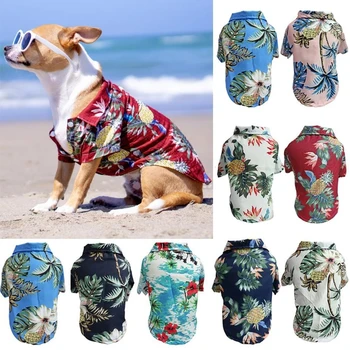 Pet Havajské Košele Dog Fashion Pláži Vesta Mačka Dovolenky Letné Oblečenie Pre Psy, Buldog Domáce Zvieratá, Čivava, Doplnky, Oblečenie