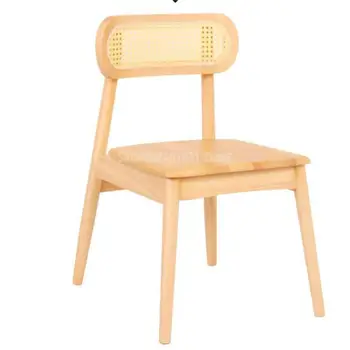 Pevné drevo, ratan jedálenské stoličky Nordic mlieko čajovni reštaurácia ratan stoličky jednoduchý domov reštaurácia s rýchlym občerstvením