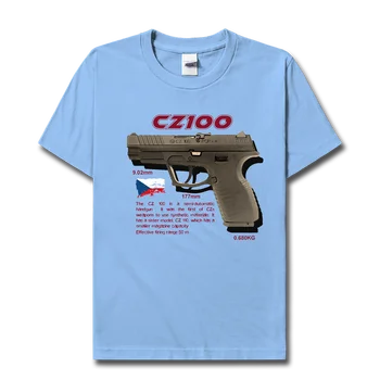 Pištoľ Série CZ100 českej vojenskej ventilátor hra CSGO tlač Krátke sleeve t-shirt mužov ležérne módne oblečenie, streetwear tees nové