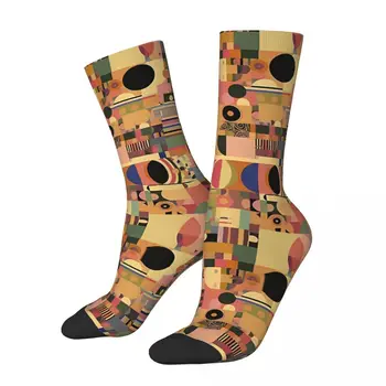 Ponožky pre Mužov Pozlátené Rhapsody Hip Hop Vintage Gustav Klimt Poklepal Umenie Šťastný Kvality Vzor Vytlačené Chlapci Posádky Ponožky Novosti Darček