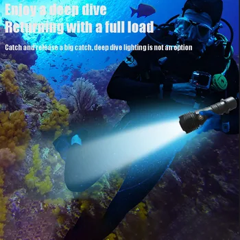 Potápačská Baterka Horáka Prepínač Indikátor Napájania Prenosné 1000 Lumen Potápanie Horák, Vysoký Výkon LED Osvetlenie Nabíjateľná Svetlomet