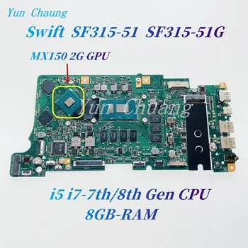 Pre Acer Swift SF315-51 SF315-51G Notebook Doske BE5EA REV:2.0 Doske S i5, i7-7./8. Gen CPU MX150 2G GPU 8GB-RAM