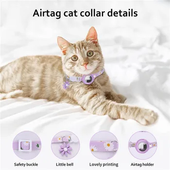 Pre Airtag Ochranný Kryt z Nylonu Kvety Pet Mačka Obojok Slučky Pre Apple GPS Vyhľadávanie Anti-stratil Miesto Tracker Kryt Prístroja