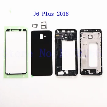 Pre SAMSUNG Galaxy J6 plus 2018 J6+ J610 J610F J610FN J610G Plný Bývanie LCD panel Kryt Strede Rámu J6+ kryt Batérie Prípade