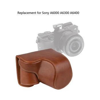 Prenosné Retro PU Kožené Fotoaparát Prípade Sony A6000 brašna Kryt Puzdro s Popruhom cez Rameno pre Sony A6000 A6300 A6400 Fotoaparát