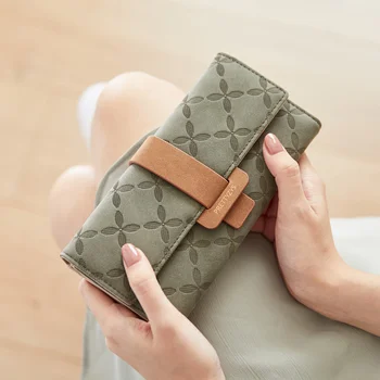 Pretti je nové Dlho Peňaženky žien multi-funkčné kabelka veľkú kapacitu nula peňaženky trojnásobne Peňaženky