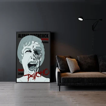 Psycho Alternatívne Alfred Hitchcock Klasický Horor Motel Film Film Kryt Plagát, Tlač Grafické Retro Dizajn Kresby
