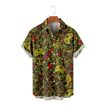 Pánske Havajské T-Shirt Pre Ženy Húb Vzor 3D Vytlačené Hombre Fashion Tričko Bežné Pláži Nadrozmerné Oblečenie 2