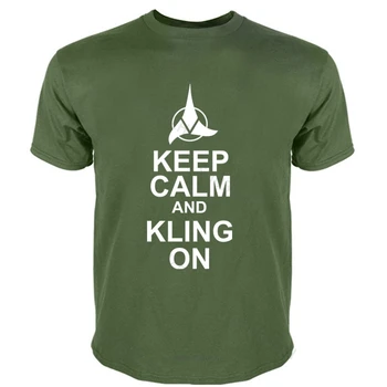 pánske krátke rukáv tričko Udržať Pokoj a Klingon T Shirt Mens Chlapci Startrek Spock Syfy fashion t-shirt muž letné topy