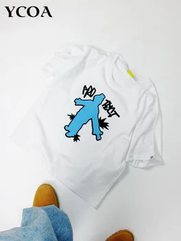 Pánske T-Shirt Nadrozmerné Lete Krátky Rukáv kórejský Módne Topy Tees Grafické Harajuku Hip Hop Streetwear Y2k Estetické Oblečenie