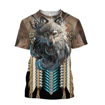 Pánske vytlačené T-shirt, Vlk Kráľ aristokratickej high-end verziu, agresívne a divoké, veľké