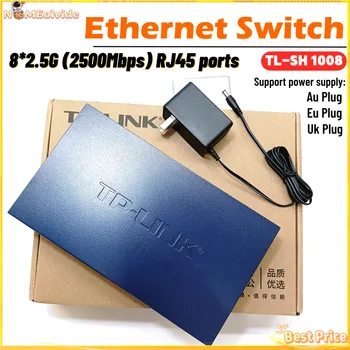 Pôvodné TL-SH1008 2500mbps Prepínač 2.5 Gigabitová Sieť Ethernet Switch 2,5 G Prepínač 2.5 GBE RJ45 8-Port 2.5 gb / s, 2,5 gb 