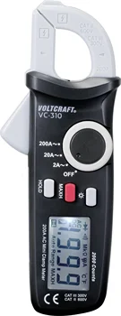 Pôvodný nemecký VOLTCRAFT VC-310 Svorka merač Digitálny CAT II 600 V, CAT III 300 V Displeji (počty): 2000