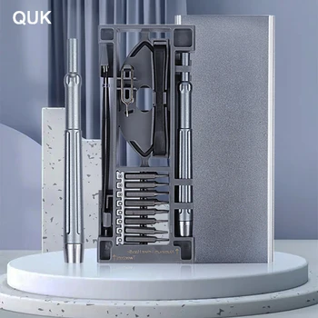 QUK Profesionálny Skrutkovač Nastaviť 24 V 1 Presnosť Bitov S Zliatiny Rukoväť Oprava Ručné Nástroje Multifunkčné Súpravy Pre Telefón