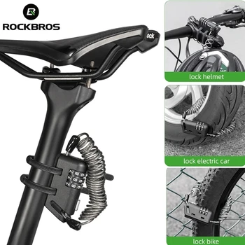 ROCKBROS Mini Prilba Zámok Bicykli jazda na Bicykli Zámok Proti krádeži Bike Zamky Ultralight Flexibilné Password Lock Motocyklové Prilby Zámok