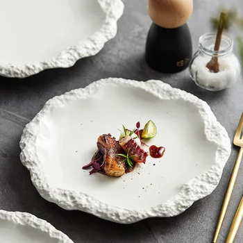 Rockpattern sukne tanier zeleninový tanier domácnosť, keramických plochý tanier plytký tanier 2022 nový hotel riad iny vietor swing doska