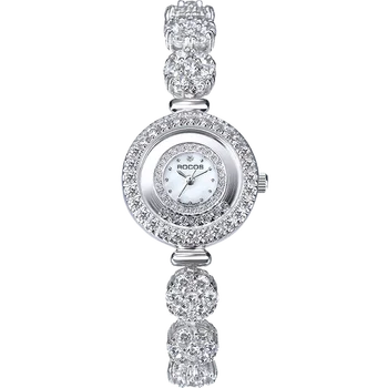 ROCOS Dámy Quartz Hodinky Luxusné Ženy Náramkové Hodinky Lady Wristwatch30M Nepremokavé Švajčiarsko Oceľ Remienok Rakúsko Crystal