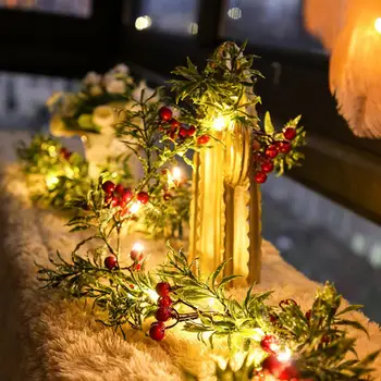 Rozprávkové Svetlo Vianočné String Svetlo s Umelým Viniča Jednoduché Použitie PE Romantické Prostredie, Záhradné Dekorácie