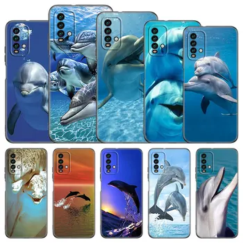 Roztomilý Delfín Zvierat Telefón puzdro Pre Xiao Redmi Poznámka 11 10 9 8 T Pro 10S 5G 9A 9C 9S Mäkké TPU Čierny Kryt Coque Funda