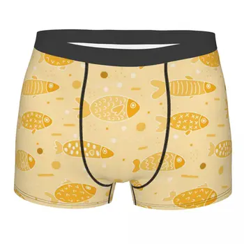 Ryby Žltá Človeka Boxer Nohavičky Spodky Vzor Textúra Maľovanie Vysoko Priedušný Kvalitný Darček